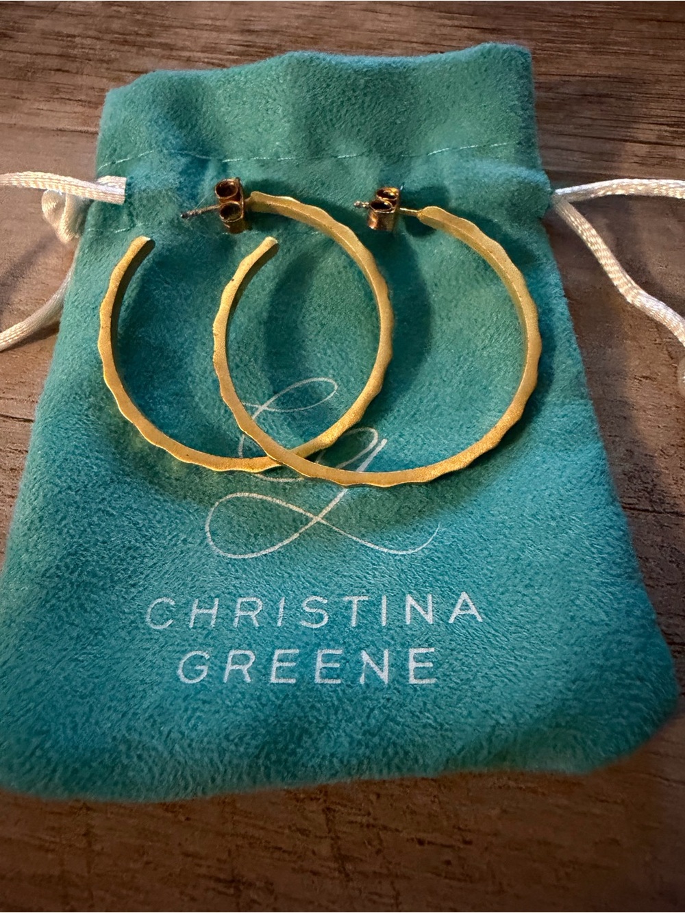 Christina Textured Gold Hoop Earrings